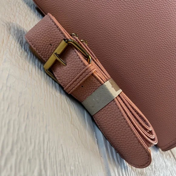 Vegan Leather [bebe] Pink NWT Convertible Handbag | Purse Tassels Gold Hardware - Picture 10 of 16